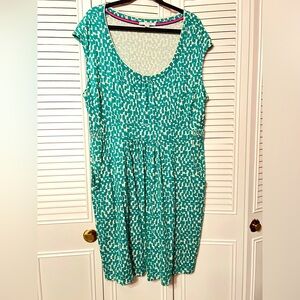 BODEN Margot Green Geometric Casual Dress 16R